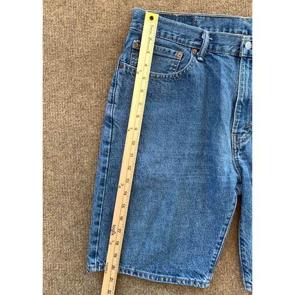 Levis 505 Jean Shorts Mens 36 Cotton Bermuda Relaxed Blue Denim Jorts - Picture 4 of 8
